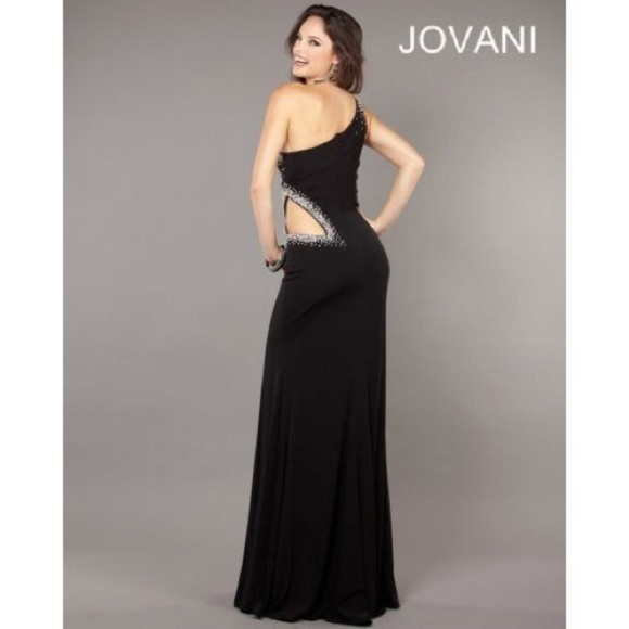 Jovani One Shoulder Long Dress w Side Cutout 73034 - Picture 5 of 5